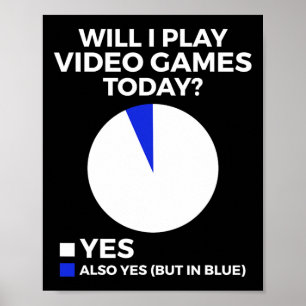 Poster Jouerai-je aux jeux vidéo aujourd'hui Drôle de jou