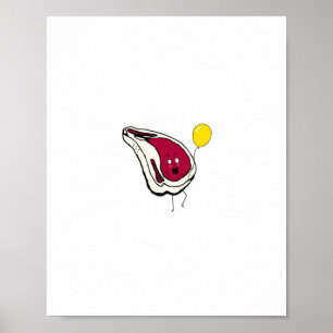 Poster Joues impertinentes. Côtelettes de porc, thème via
