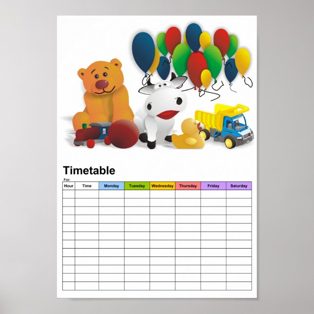 Poster Jouet pour enfants / Timetable (Devant)