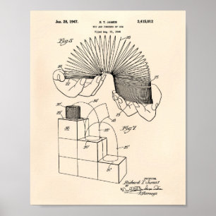 Poster Jouet Slinky 1946 Art Brevet - Vieux Poivre