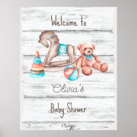 Jouets vintages rustiques baby shower en bois blan