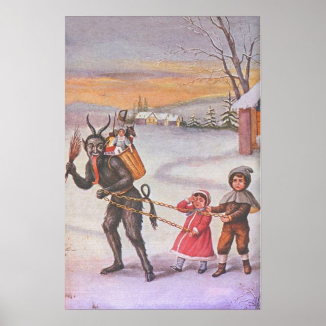 Poster Jouets volants Krampus et enfants (Devant)