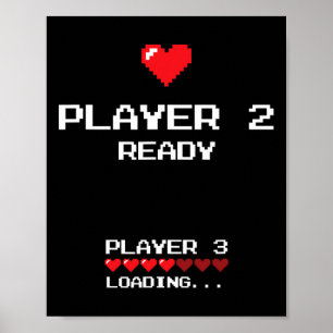 Poster Joueur 2 Joueur 3 Chargement - Jeux Rétro -