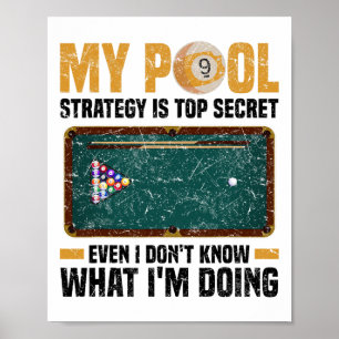Poster Joueur à souris de billard de piscine 12