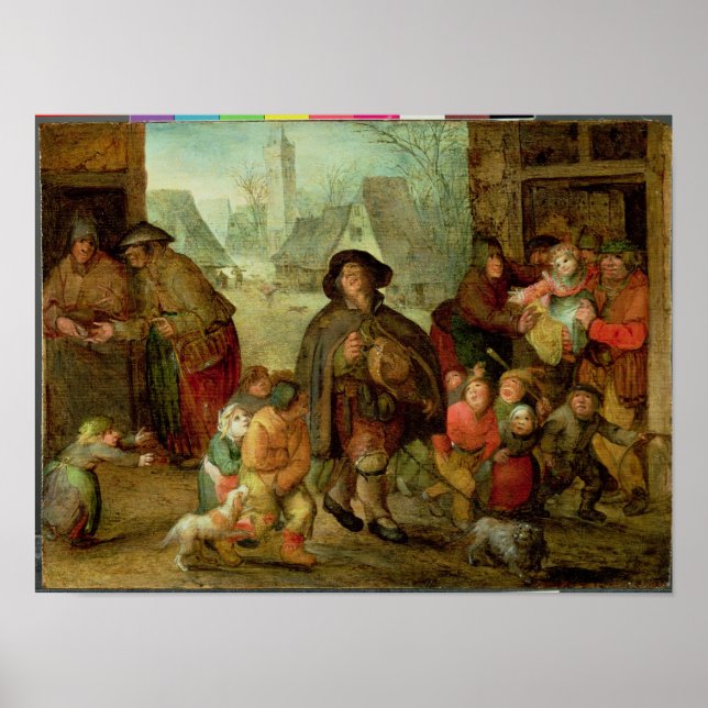 Poster Joueur aveugle Hurdy Gurdy (Devant)