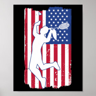 Poster Joueur Badminton Badminton États-Unis entraîneur d
