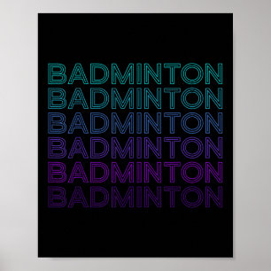 Poster Joueur Badminton Équipe Entraîneur Retro