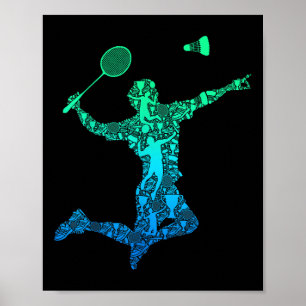Poster Joueur Badminton Navette Garçons Enfants Hommes Je