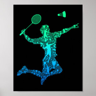 Poster Joueur Badminton Navette Garçons Enfants Hommes Je