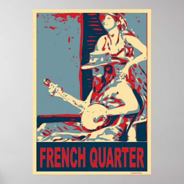 Poster Joueur Banjo du Quartier Français (Devant)