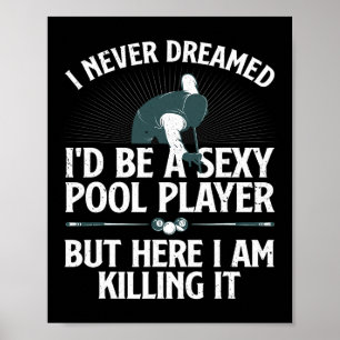 Poster Joueur Billard Cute Art Pour Hommes Femmes Billard