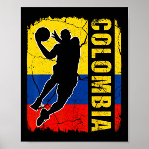 Poster Joueur colombien Bysketbyll Colombie Drapeau Byske