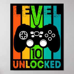 Poster Joueur d'Anniversaire Garçon Ou Gamer Fille - Nive