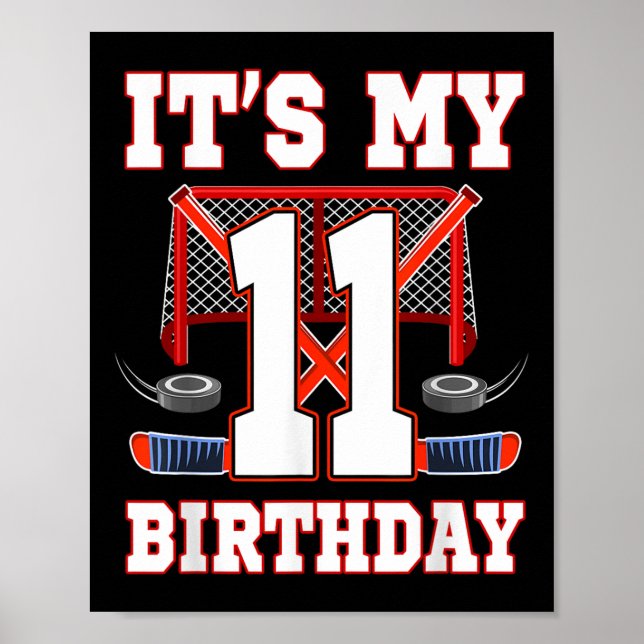 Poster Joueur de 11e anniversaire de hockey sur glace 11  (Devant)