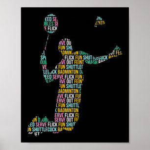 Poster Joueur de Badminton