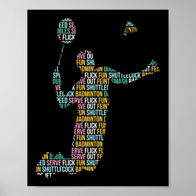 Poster Joueur de Badminton (Devant)