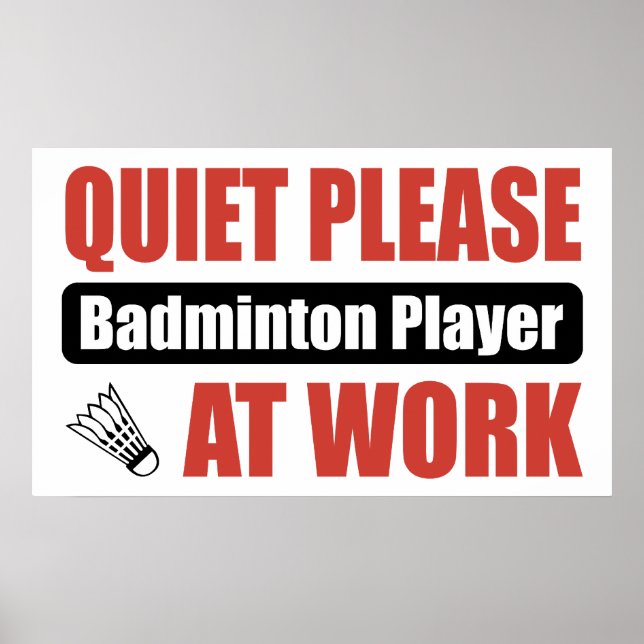 Poster Joueur De Badminton Au Travail (Devant)