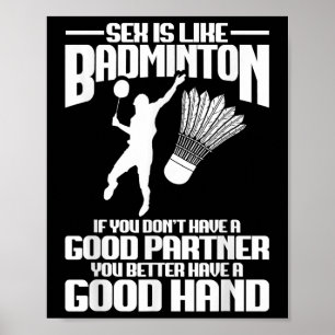 Poster Joueur de badminton bonne main joueur de volant ba