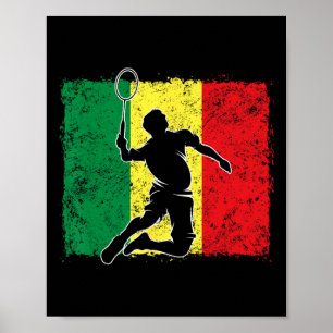 Poster Joueur de badminton Drapeau sénégalais Sénégal 1