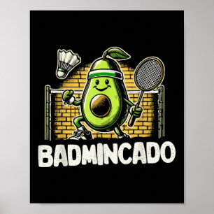 Poster Joueur de badminton drôle aime la conception de na