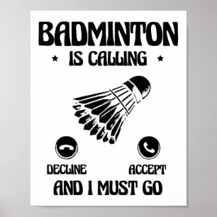 Poster Joueur de badminton drôle aime la conception de na