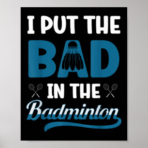 Poster Joueur de badminton drôle amateur de volant de bad
