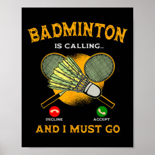Poster Joueur de badminton Jeu Raquette Amant Sportif Ath