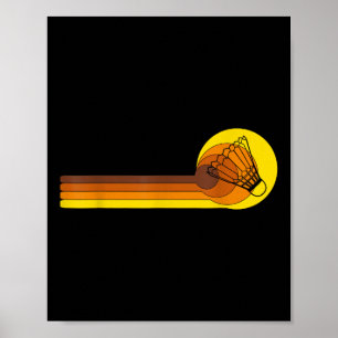 Poster Joueur de badminton navette les années 70 année Vi