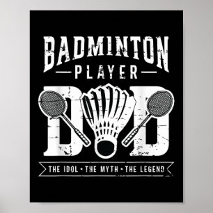 Poster Joueur de Badminton Papa Joueur de navette Badmint
