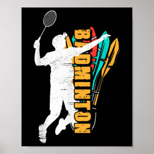Poster Joueur de badminton _ Raquette de navette _ Badmin