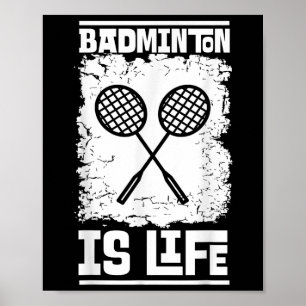 Poster Joueur de badminton - Raquette Volant Badminton