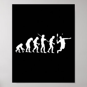 Poster Joueur de badminton Smash Raquette Sport Navette
