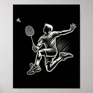 Poster Joueur de badminton volant 