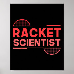 Poster Joueur de badminton volant raquette scientifique b
