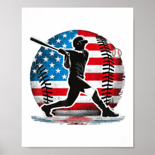 Poster Joueur de baseball américain avec les États-Unis