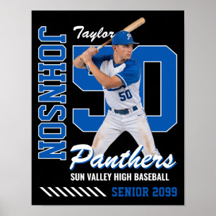 Poster Joueur de baseball Maillot personnalisé Numéro de 