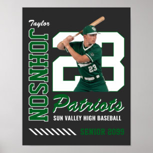 Poster Joueur de baseball Maillot personnalisé Photo Numé