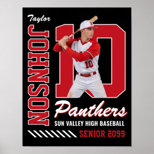 Poster Joueur de baseball Maillot personnalisé Photo Numé