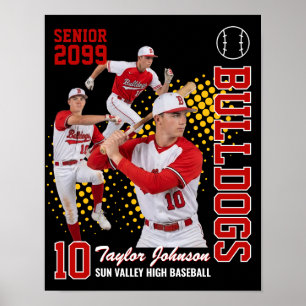 Poster Joueur de baseball senior Collage de photos person
