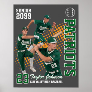 Poster Joueur de baseball senior Collage de photos person