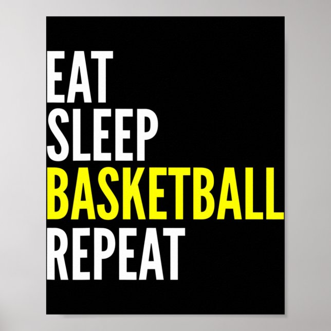 Poster Joueur de basket-ball cadeau amusant - Manger de s (Devant)
