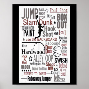 Poster Joueur de basket-ball masculin - Basket-ball Jump