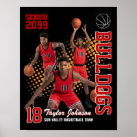 Joueur de basket-ball senior Collage de photos per