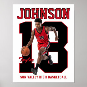 Poster Joueur de basket-ball senior Numéro Photo personna