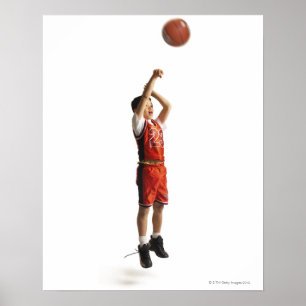 Poster joueur de basket masculin d'afro-américain