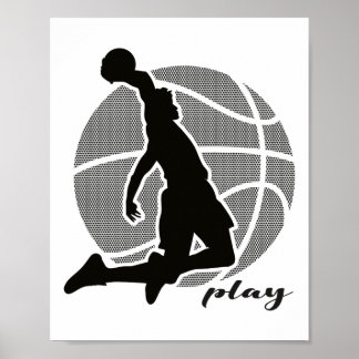 Poster Joueur de basket (monochrome) 2