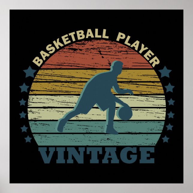 Poster joueur de basket vintage (Devant)