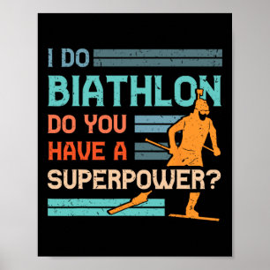 Poster Joueur de biathlon Athlète Sports d'hiver Ski Rifl