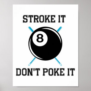 Poster Joueur de billard de billard Snooker Drôle Stroke 
