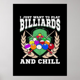 Poster Joueur de billard   Jouer Billard Et Chaleur